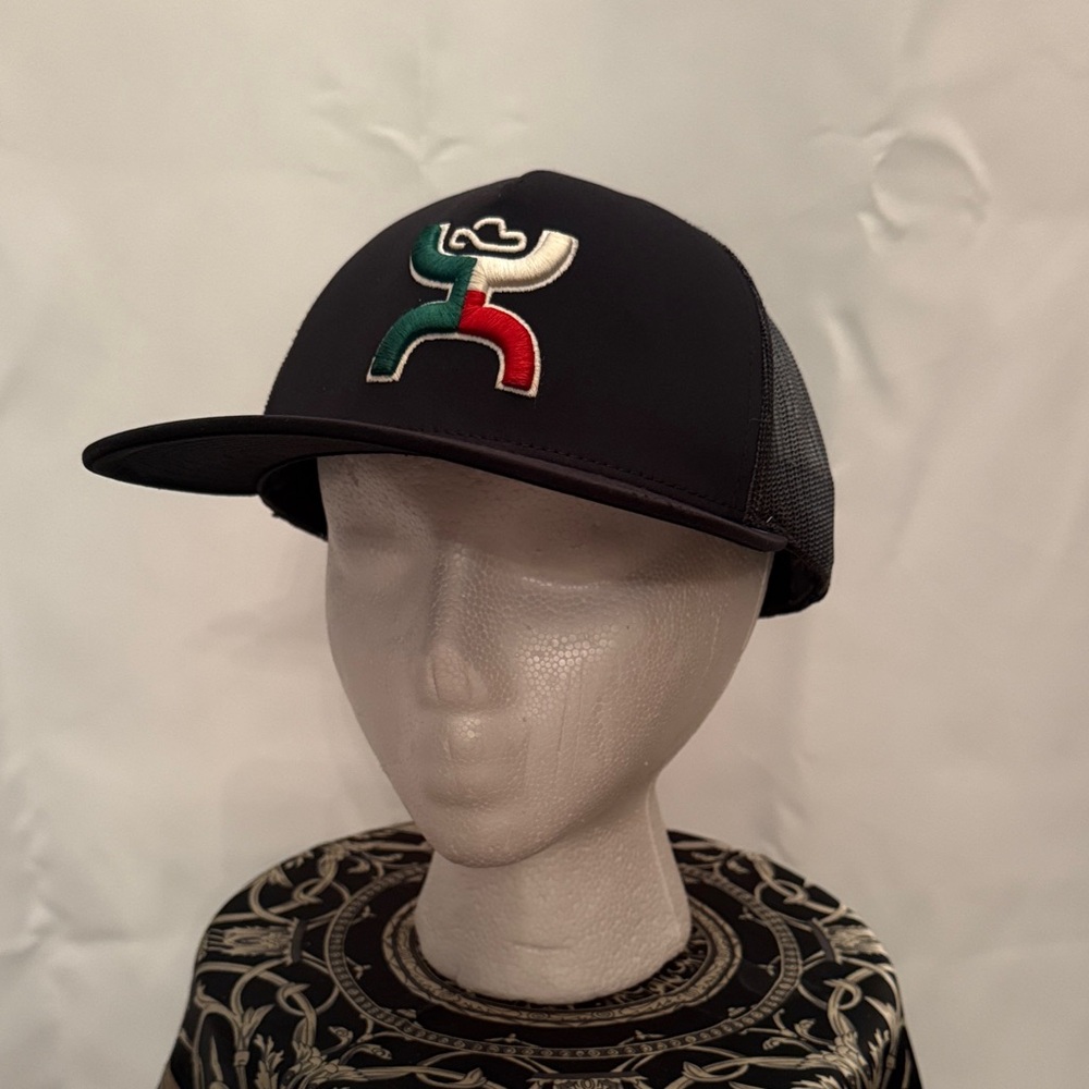 Hooey Black Trucker Hat with Mexican flag color Logo